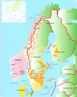 viking scandinavia map