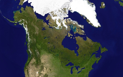 Satellite image of Canada