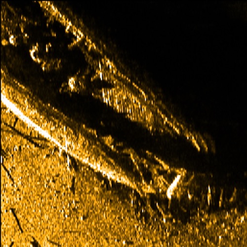Sonar image of the historic HMS Erebus shipwreck