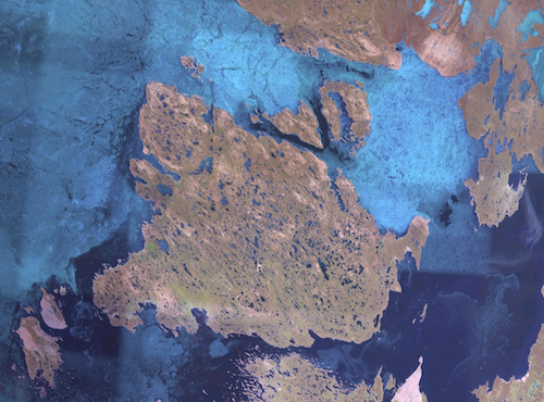 L’île du Roi-Guillaume vue de l’espace, NASA, 2 septembre 2005
