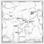 Carte gographique de la guerre de Chilcotin