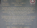 Tsilhqot'in Chiefs Burial Place Plaque 